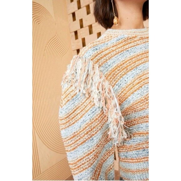 Ulla Johnson Lily Size Small Arquette Knit Fringe Pullover Sweater Cotton Blend - Picture 4 of 15
